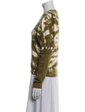 Ulla Johnson Tie-Dye Print V-Neck Sweatshirt