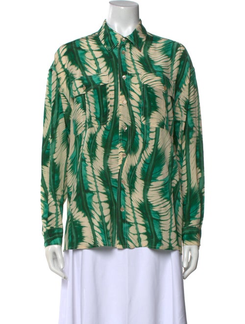 Ulla Johnson Silk Printed Button-Up Top