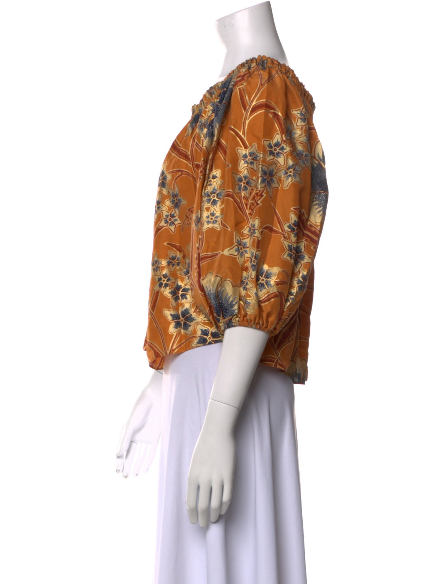 Ulla Johnson Silk Floral Print Crop Top