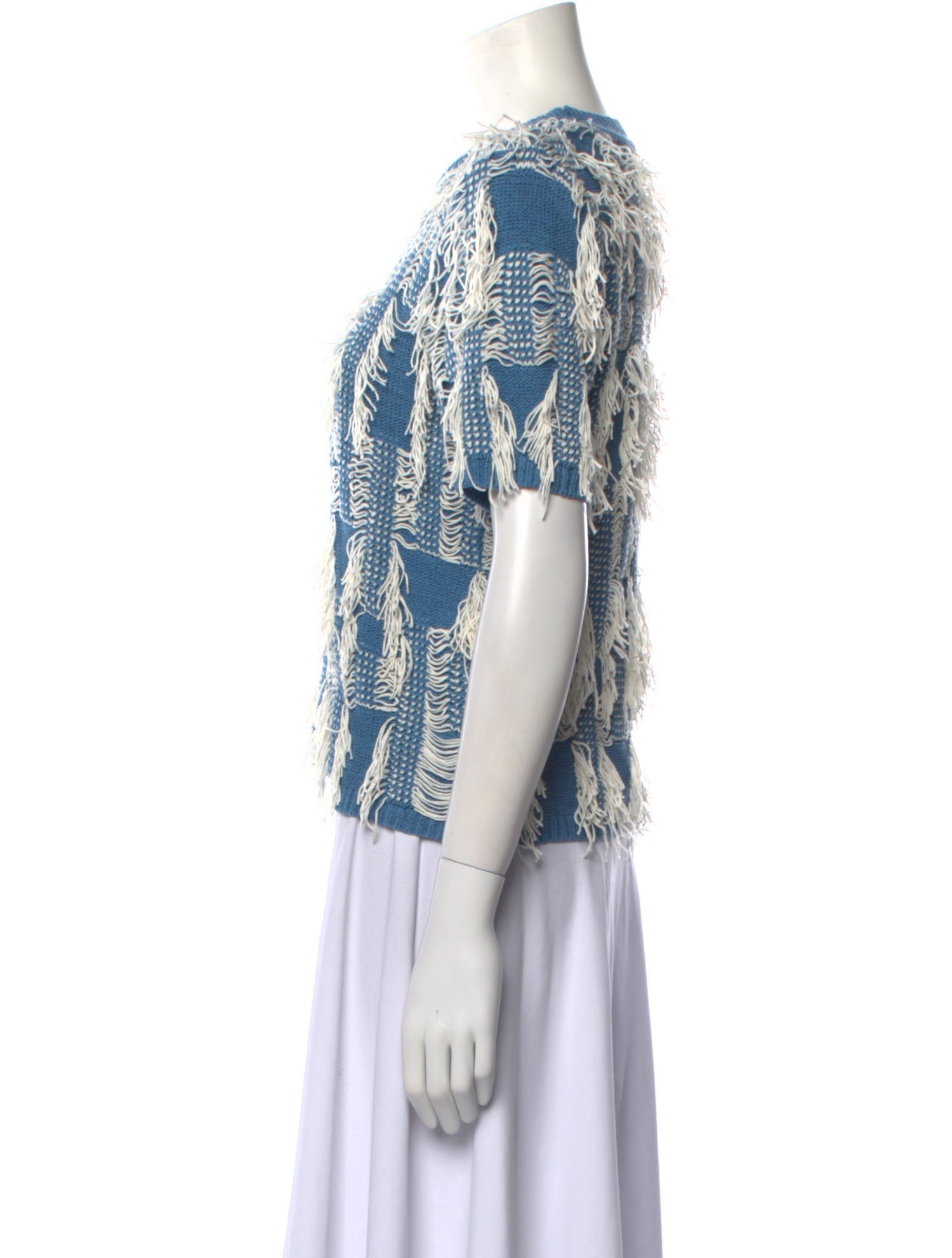 Ulla Johnson Printed Crew Neck Crop Top