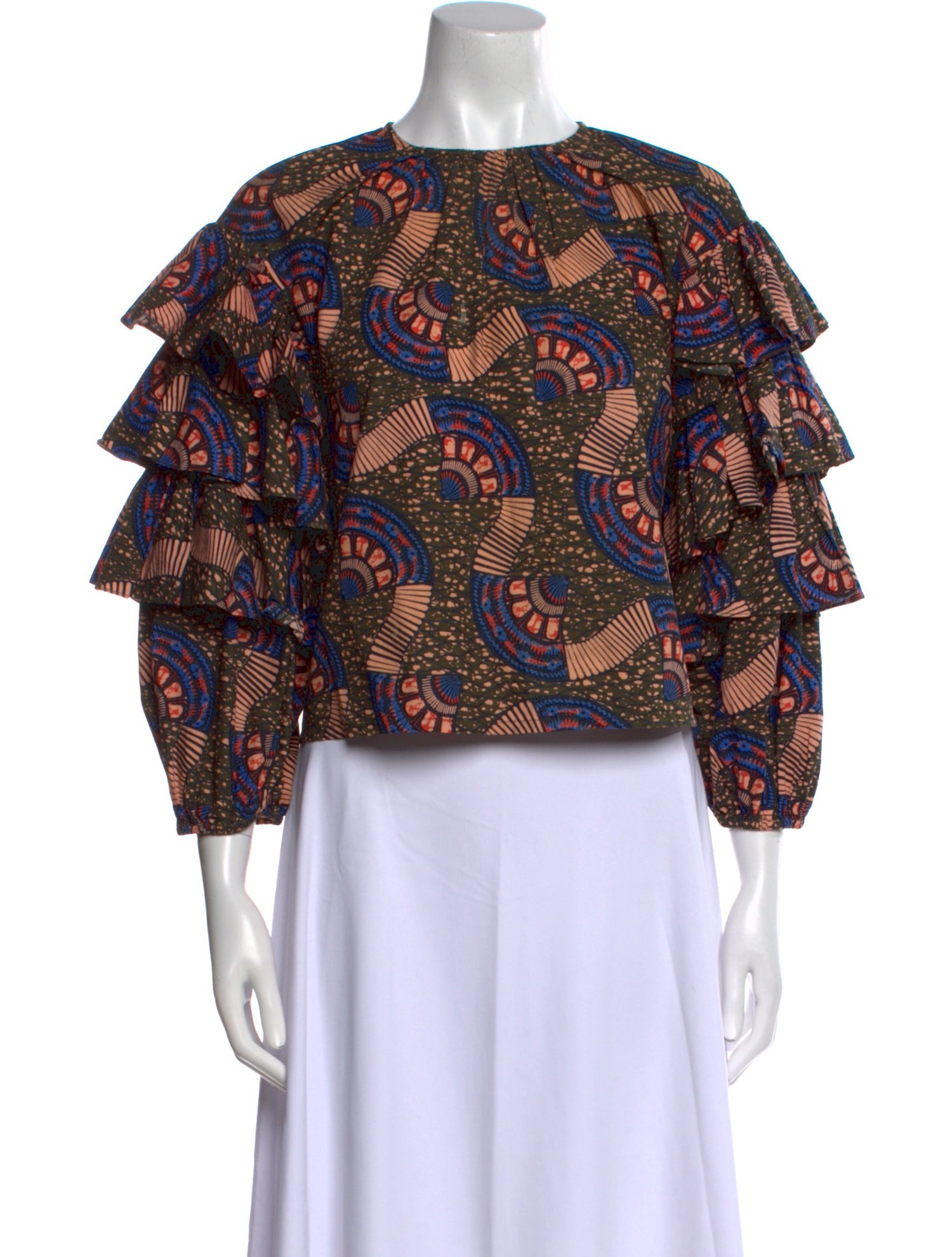 Ulla Johnson Printed Crew Neck Blouse