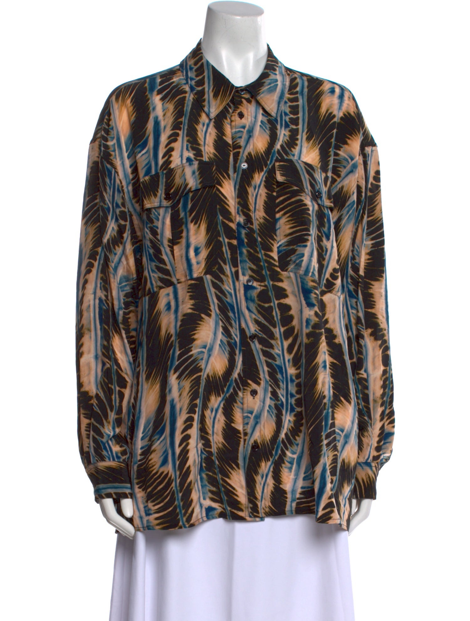 Ulla Johnson Silk Printed Button-Up Top