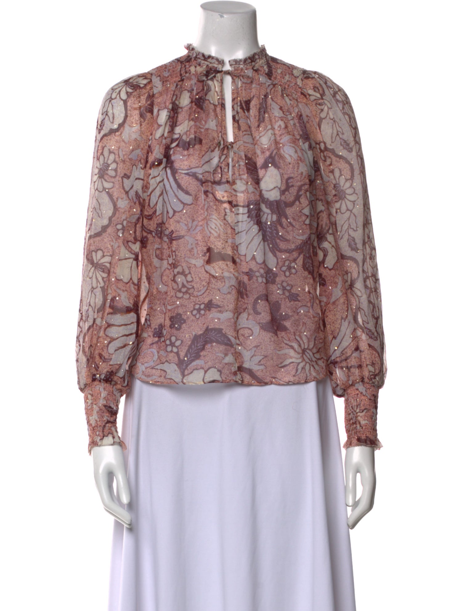 Ulla Johnson Printed Mock Neck Blouse