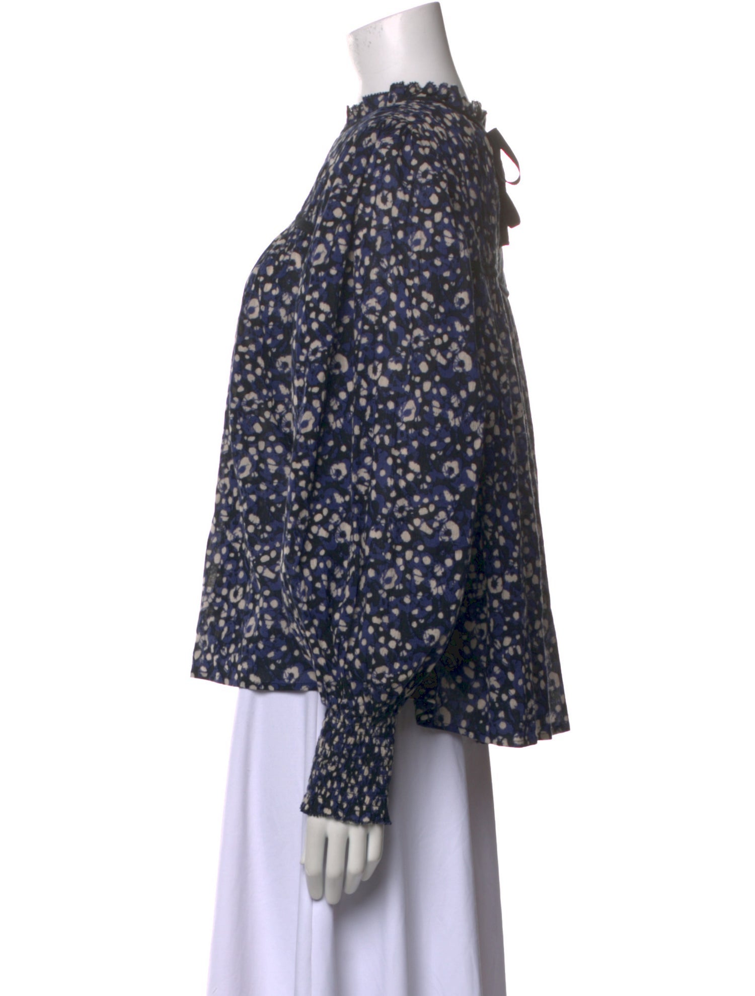 Ulla Johnson Floral Print Mock Neck Blouse