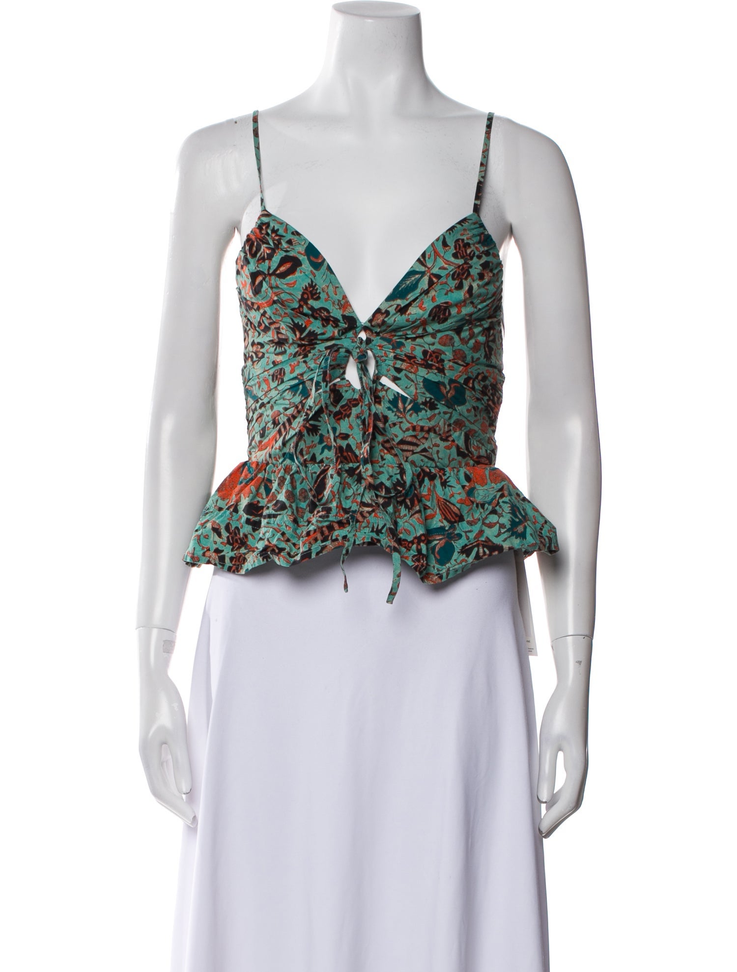 Ulla Johnson Printed Square Neckline Crop Top