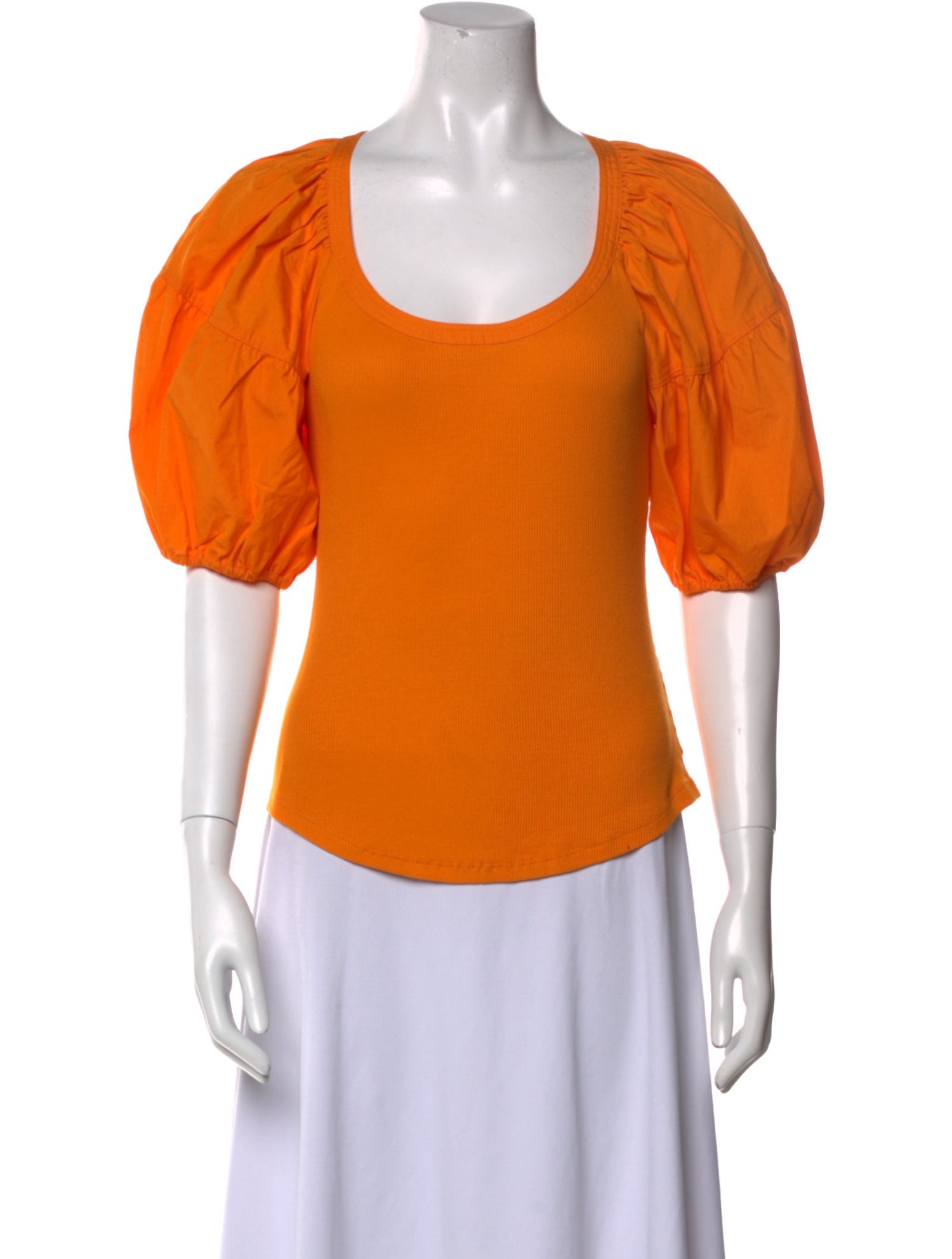 Ulla Johnson Scoop Neck Three-Quarter Sleeve Top