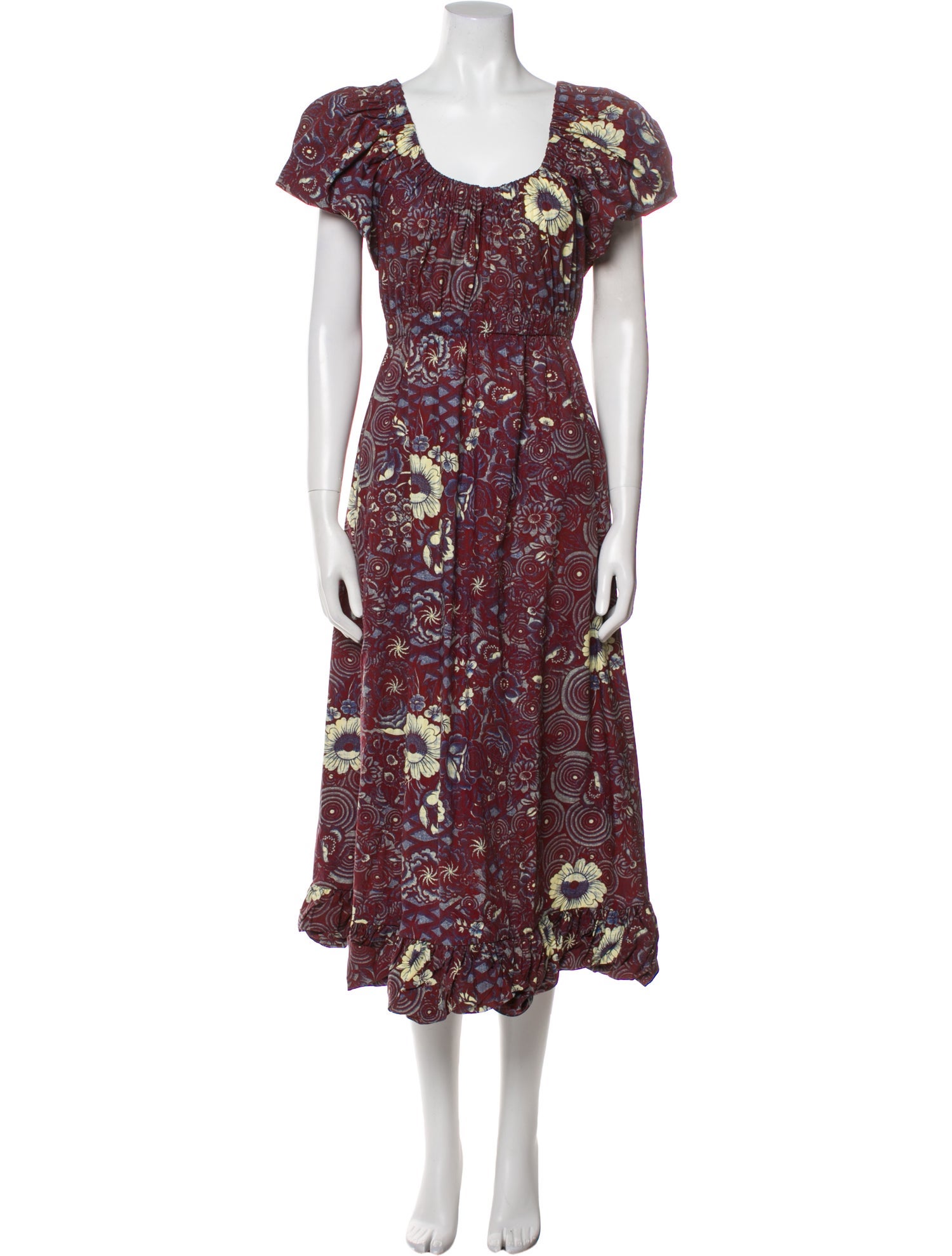 Ulla Johnson Floral Print Midi Length Dress