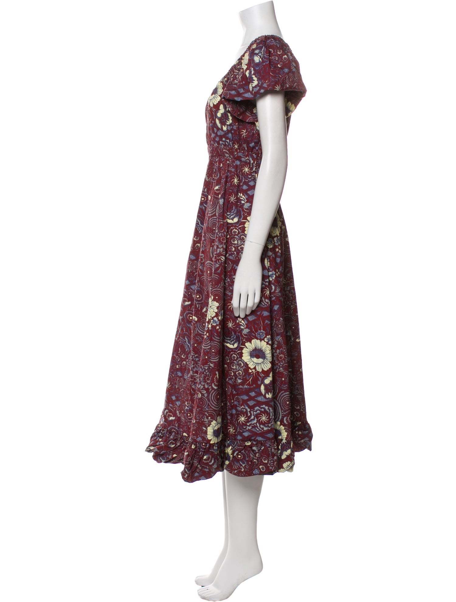 Ulla Johnson Floral Print Midi Length Dress