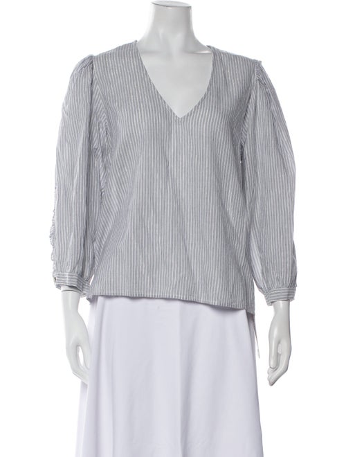 Ulla Johnson Striped V-Neck Blouse