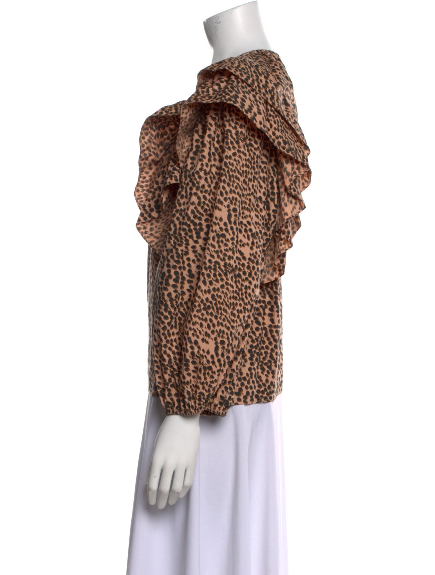 Ulla Johnson Animal Print Crew Neck Blouse