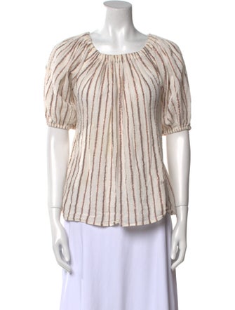Ulla Johnson Striped Scoop Neck Blouse