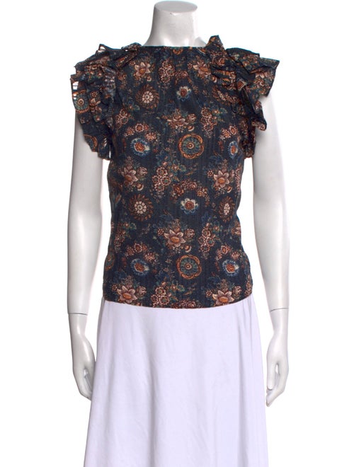 Ulla Johnson Floral Print Mock Neck Top