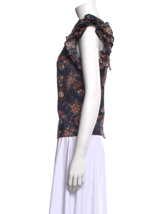 Ulla Johnson Floral Print Mock Neck Top