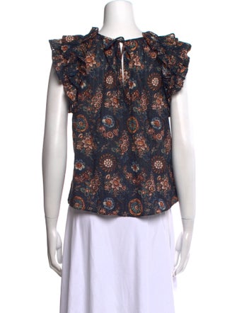 Ulla Johnson Floral Print Mock Neck Top