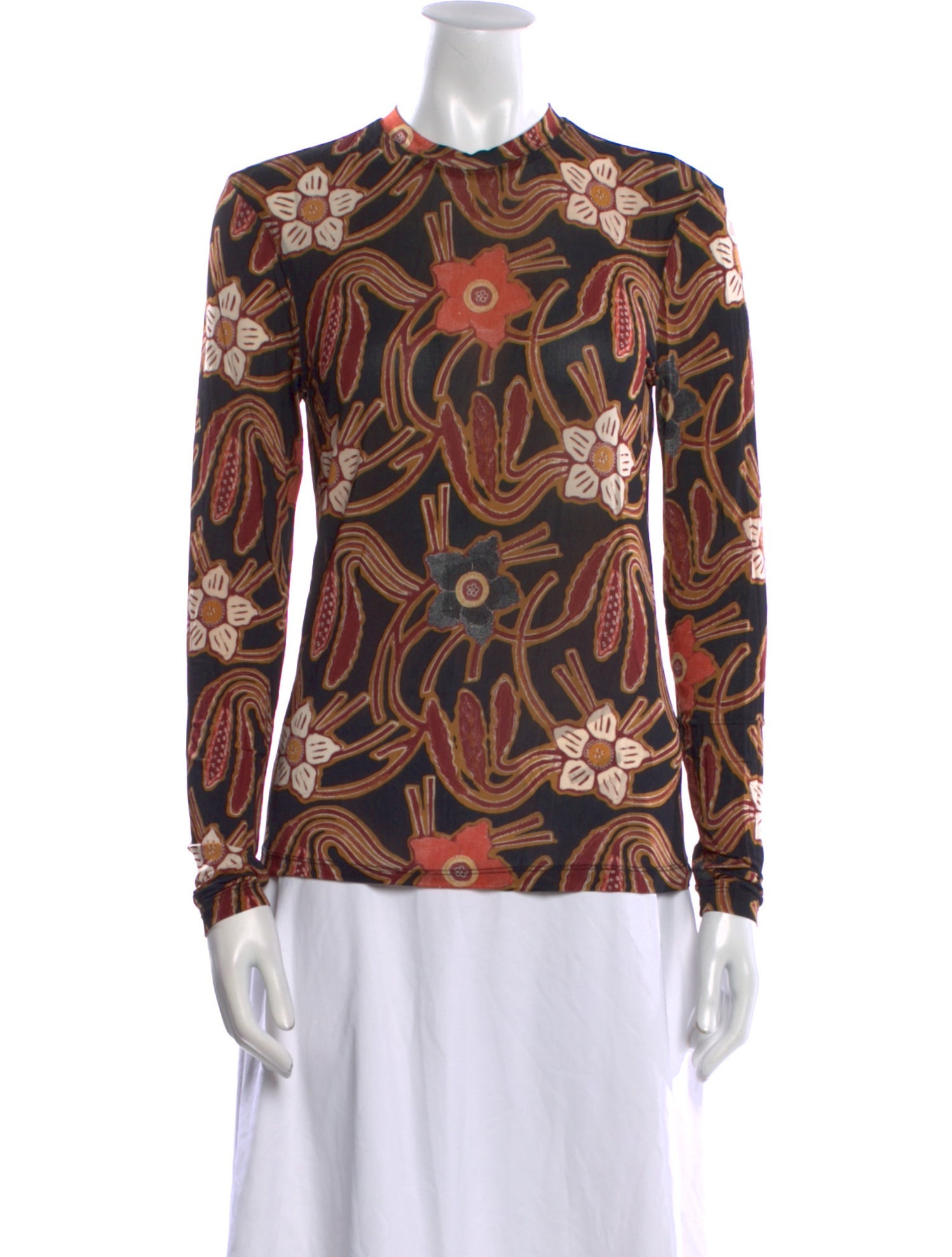 Ulla Johnson Printed Mock Neck Blouse