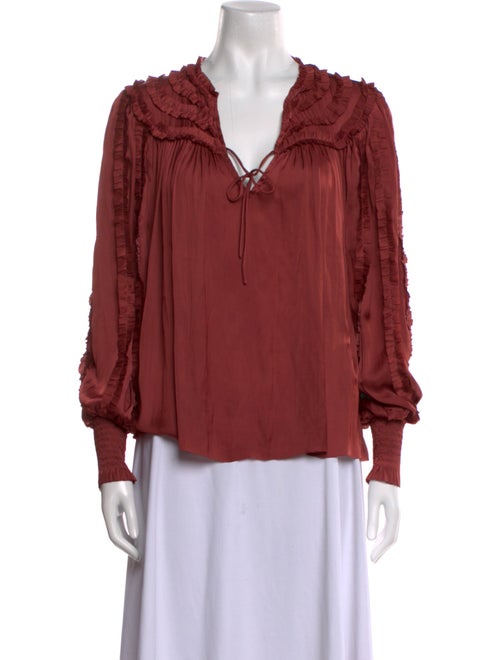 Ulla Johnson V-Neck Long Sleeve Blouse