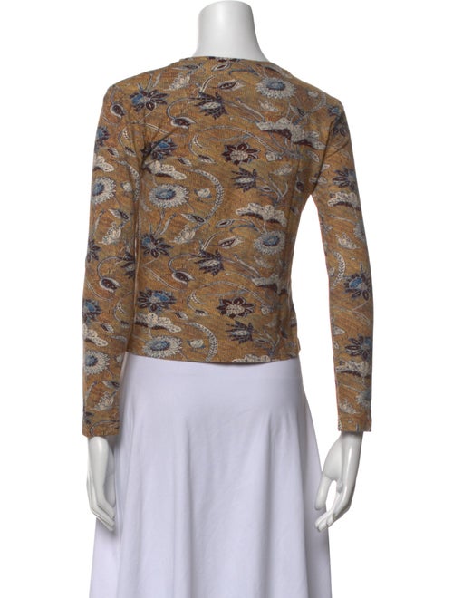 Ulla Johnson Floral Print Crew Neck Crop Top