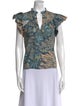 Ulla Johnson Printed V-Neck Blouse