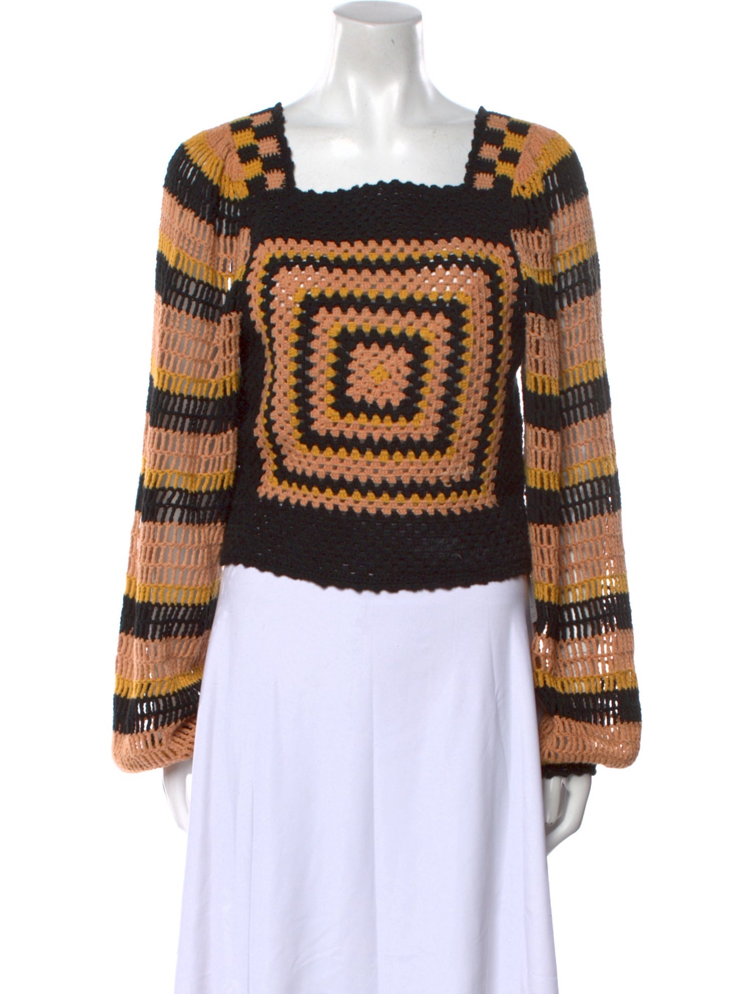 Ulla Johnson Striped Square Neckline Sweater