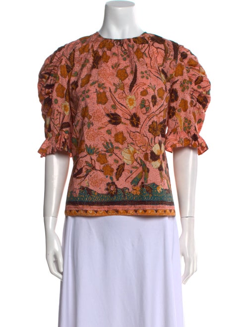Ulla Johnson Printed Crew Neck Top