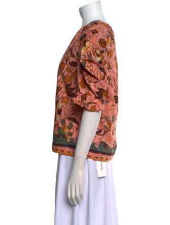 Ulla Johnson Printed Crew Neck Top