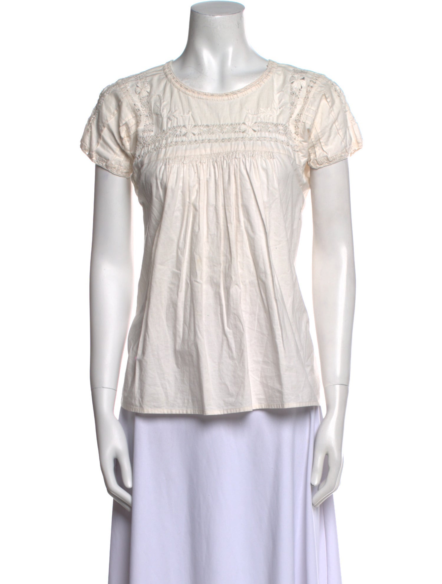 Ulla Johnson Scoop Neck Short Sleeve Top