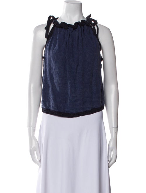 Ulla Johnson Linen Square Neckline Crop Top