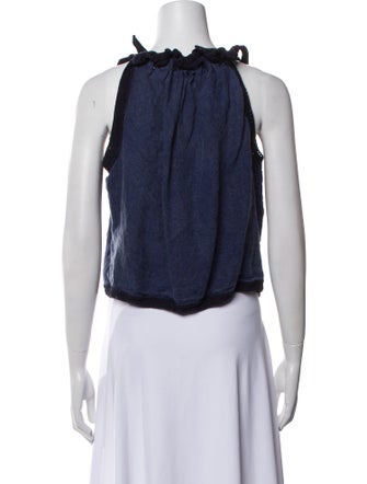 Ulla Johnson Linen Square Neckline Crop Top