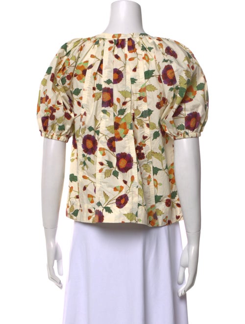 Ulla Johnson Floral Print V-Neck Blouse