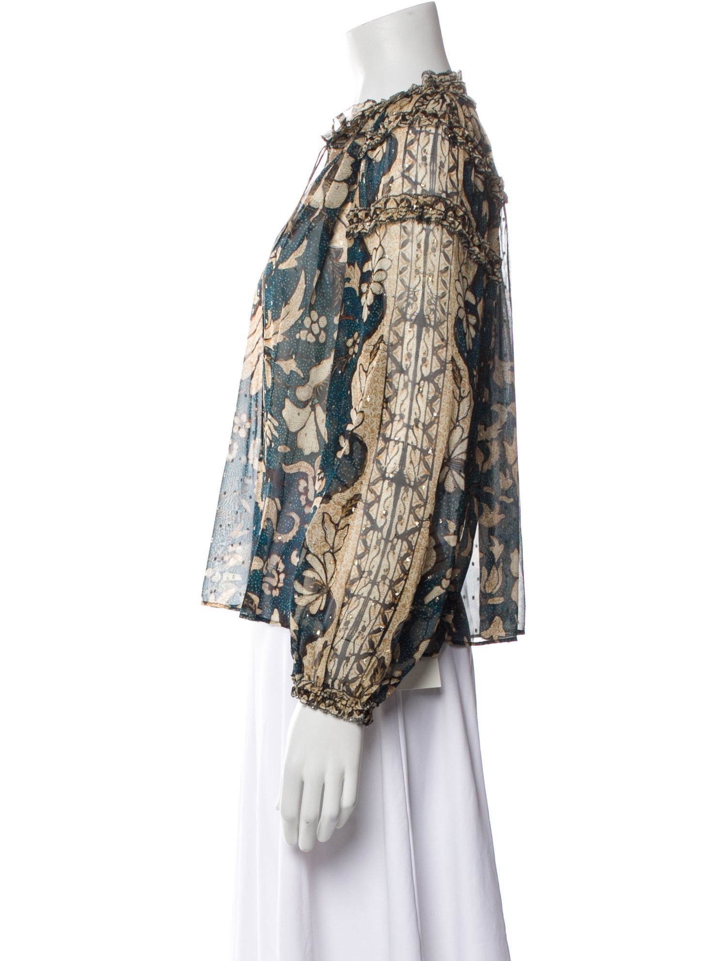 Ulla Johnson Silk Floral Print Blouse