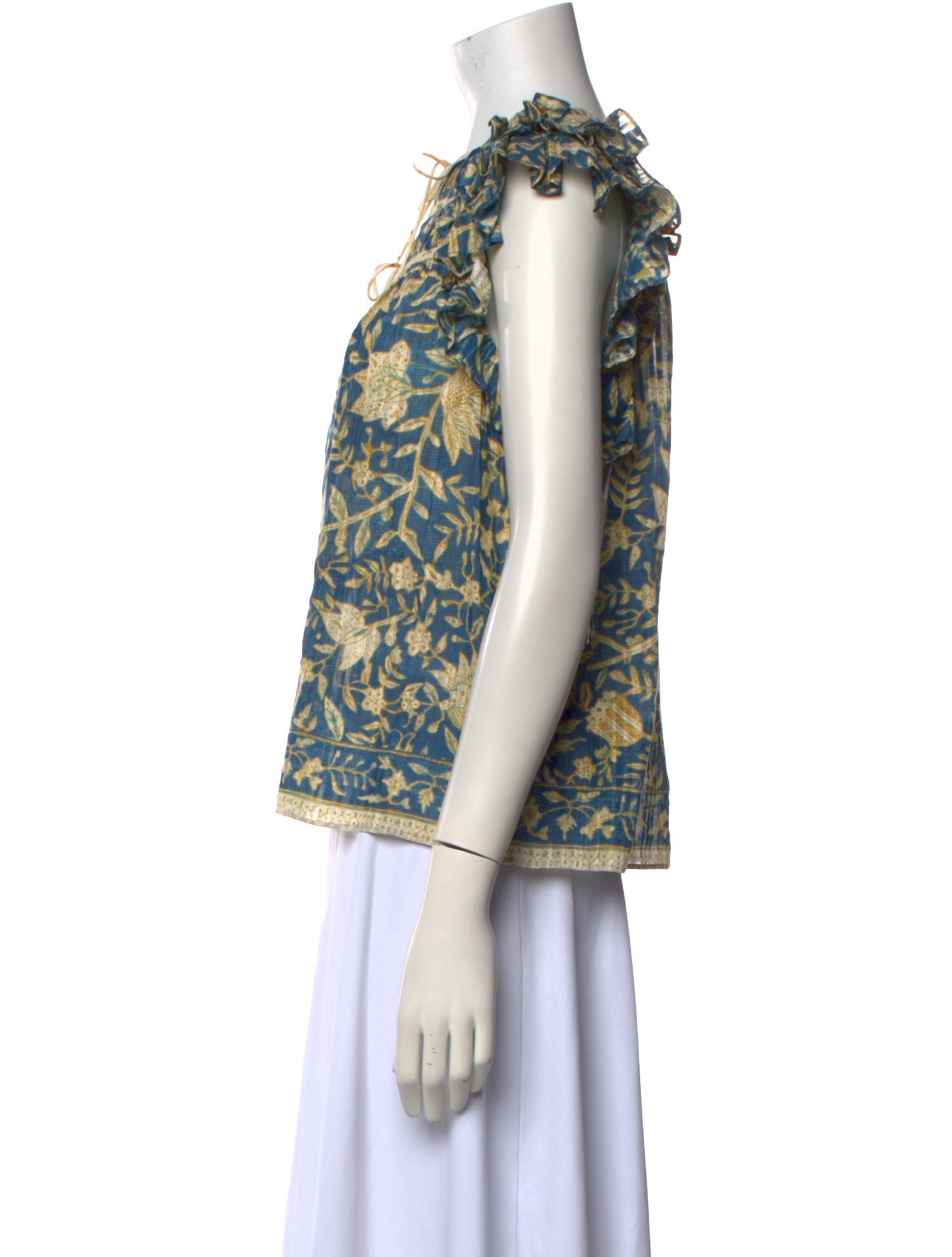 Ulla Johnson Printed Tie Neck Blouse