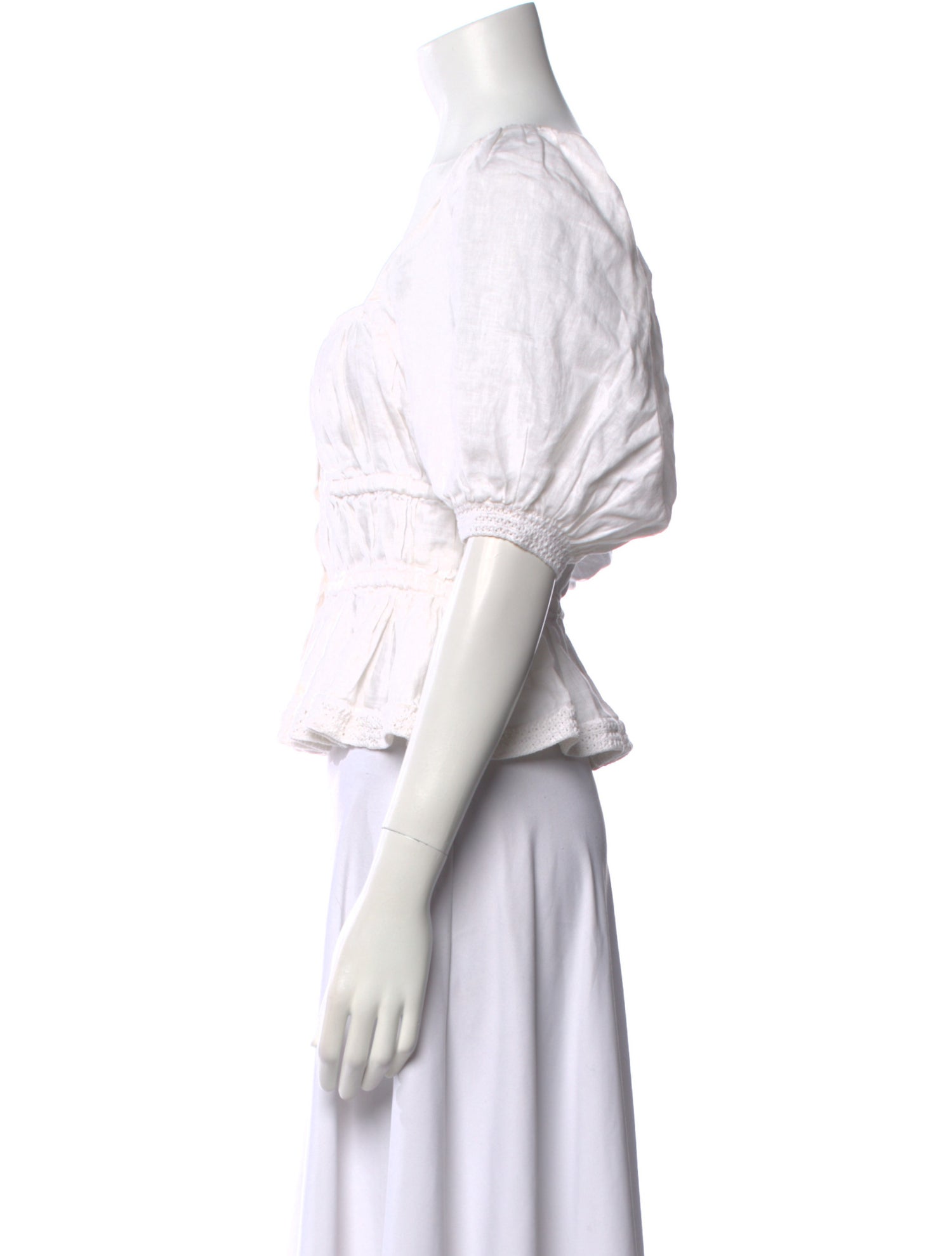 Ulla Johnson Linen Square Neckline Crop Top