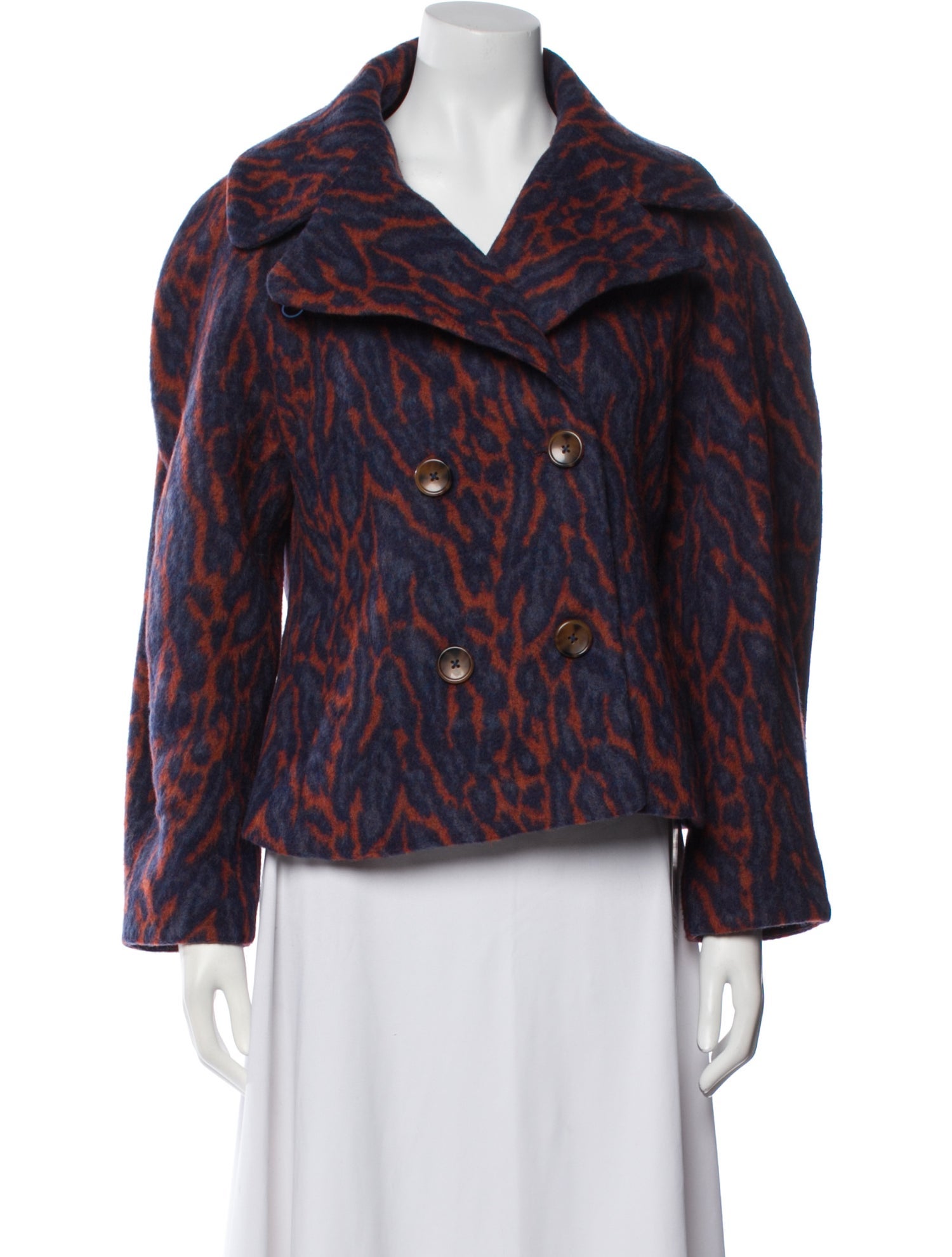 Ulla Johnson Wool Animal Print Faux Fur Jacket