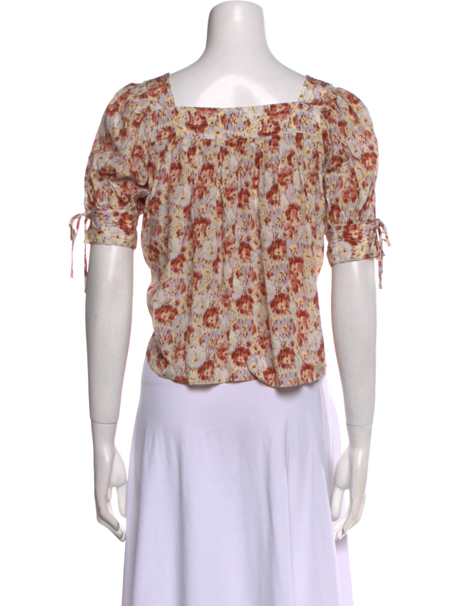 Ulla Johnson Silk Floral Print Crop Top