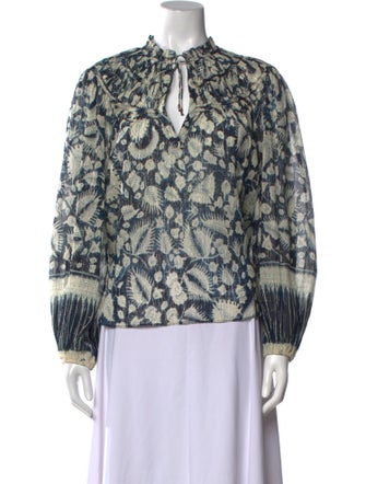 Ulla Johnson Printed Mock Neck Blouse