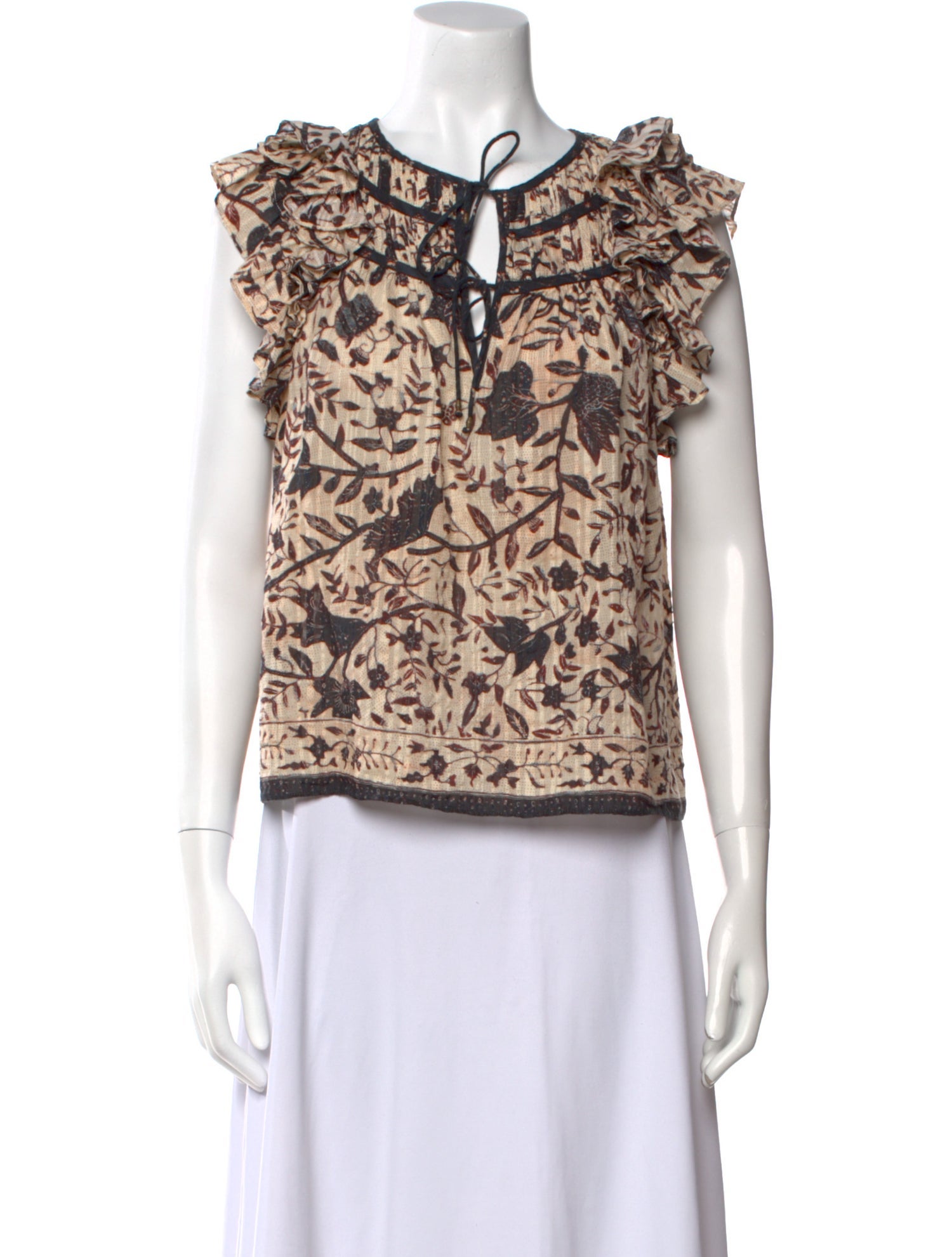 Ulla Johnson Printed Tie Neck Blouse