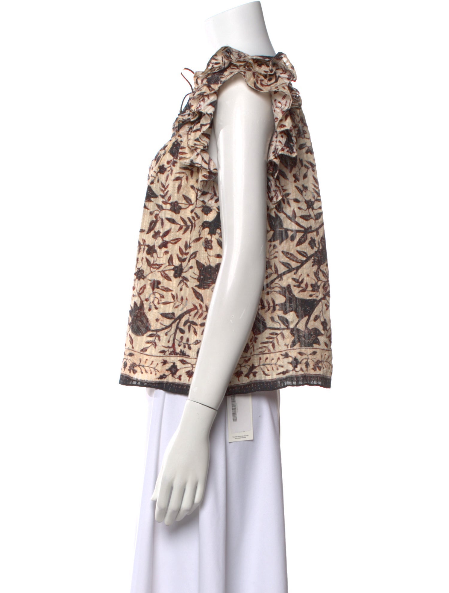 Ulla Johnson Printed Tie Neck Blouse