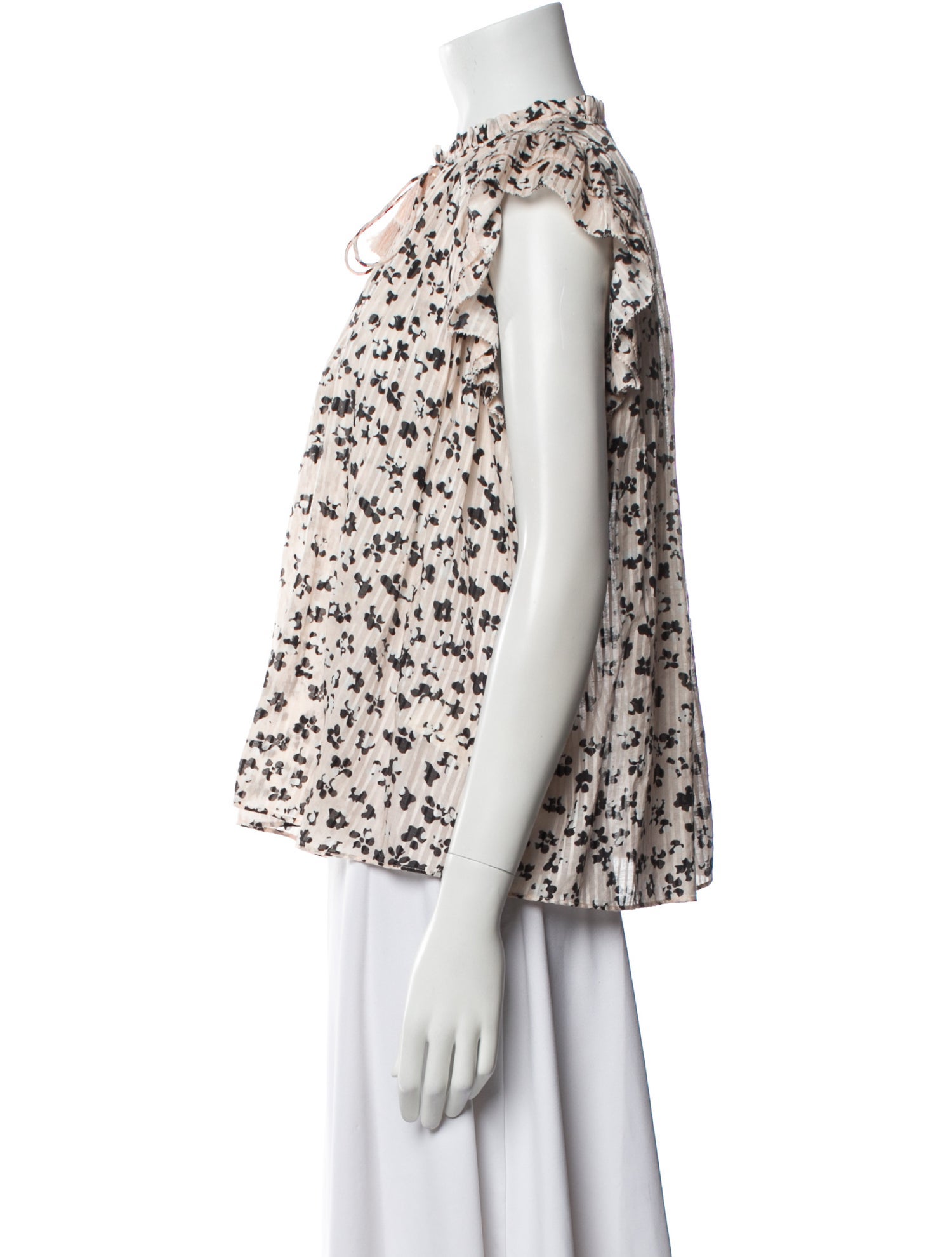 Ulla Johnson Floral Print Mock Neck Blouse