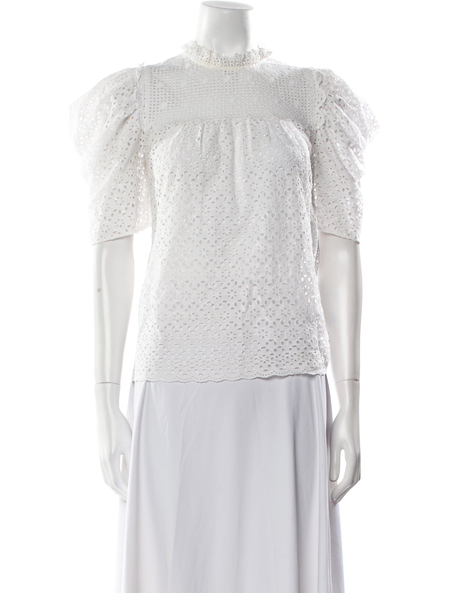 Ulla Johnson Mock Neck Short Sleeve Blouse