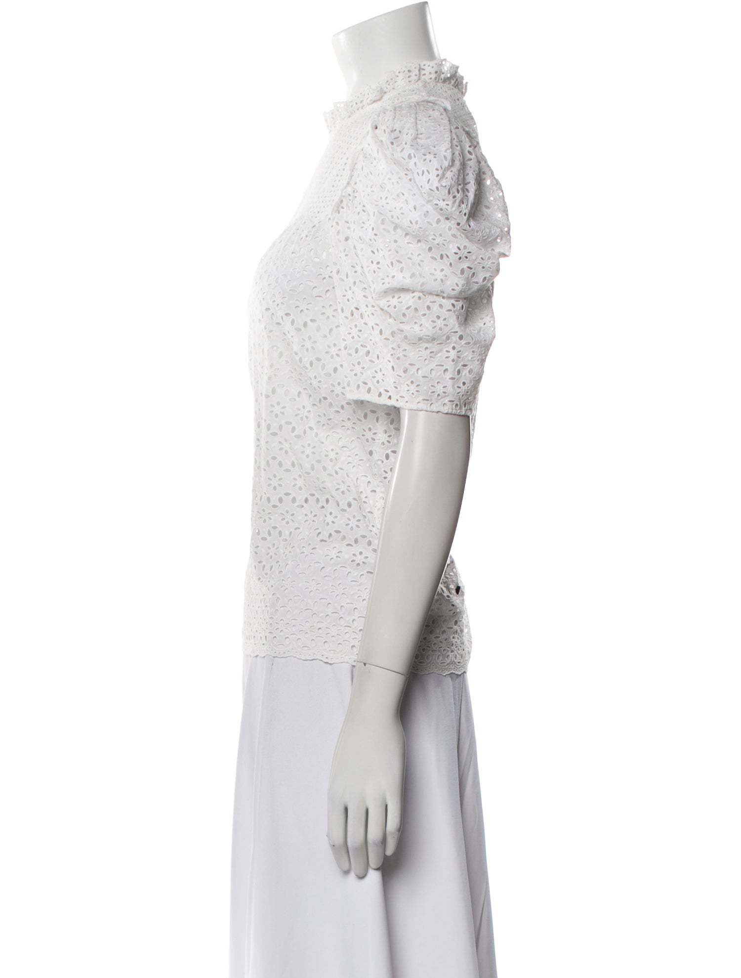 Ulla Johnson Mock Neck Short Sleeve Blouse