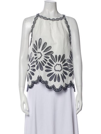 Ulla Johnson Printed Scoop Neck Blouse