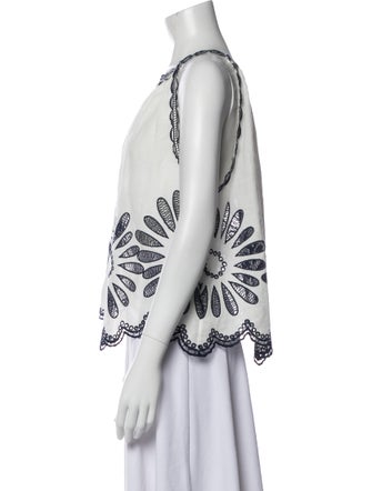 Ulla Johnson Printed Scoop Neck Blouse