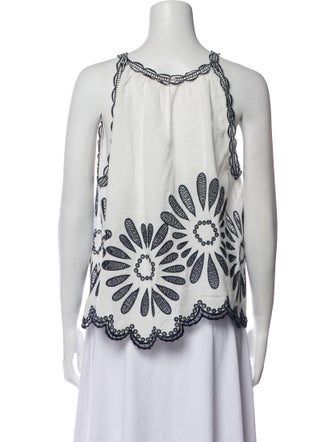 Ulla Johnson Printed Scoop Neck Blouse