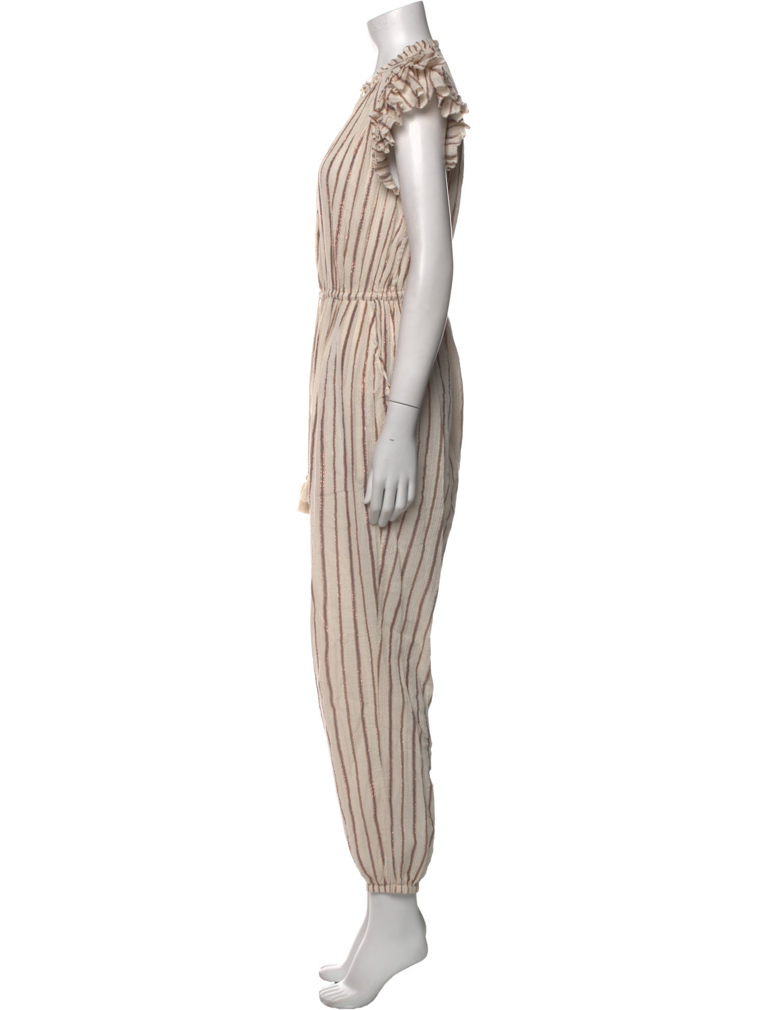 Ulla Johnson Striped V-Neck Jumpsuit