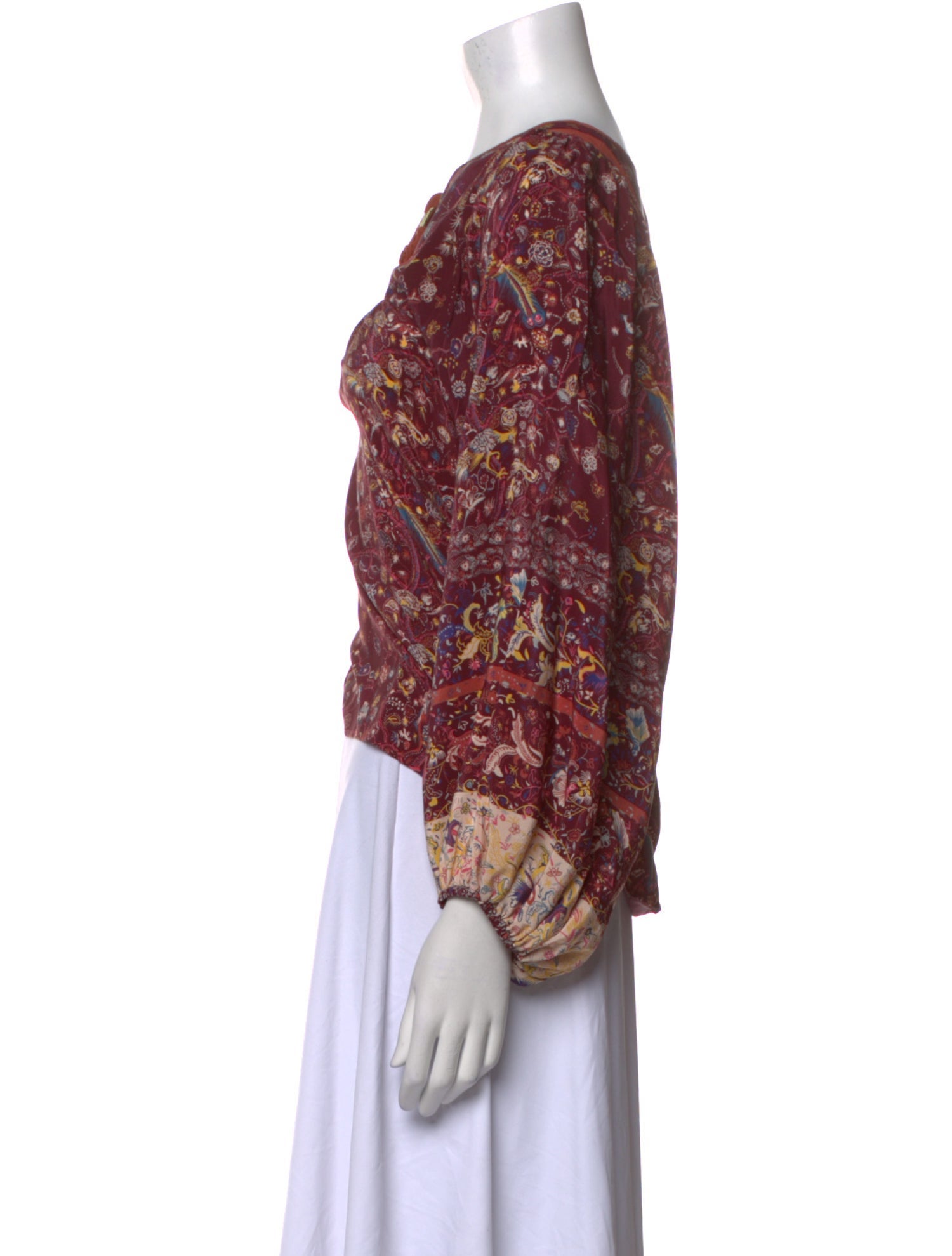 Ulla Johnson Silk Floral Print Blouse