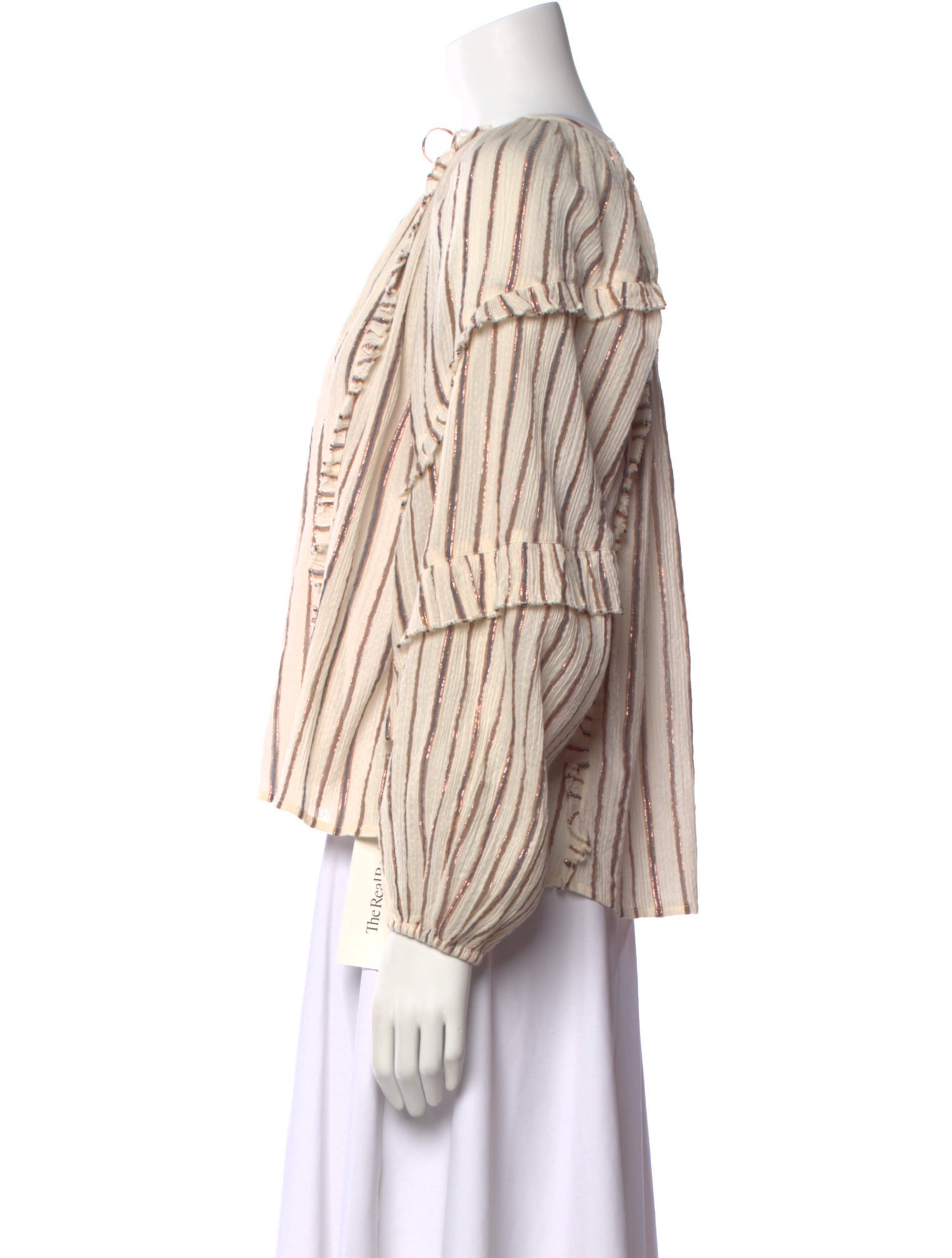 Ulla Johnson Striped Tie Neck Blouse