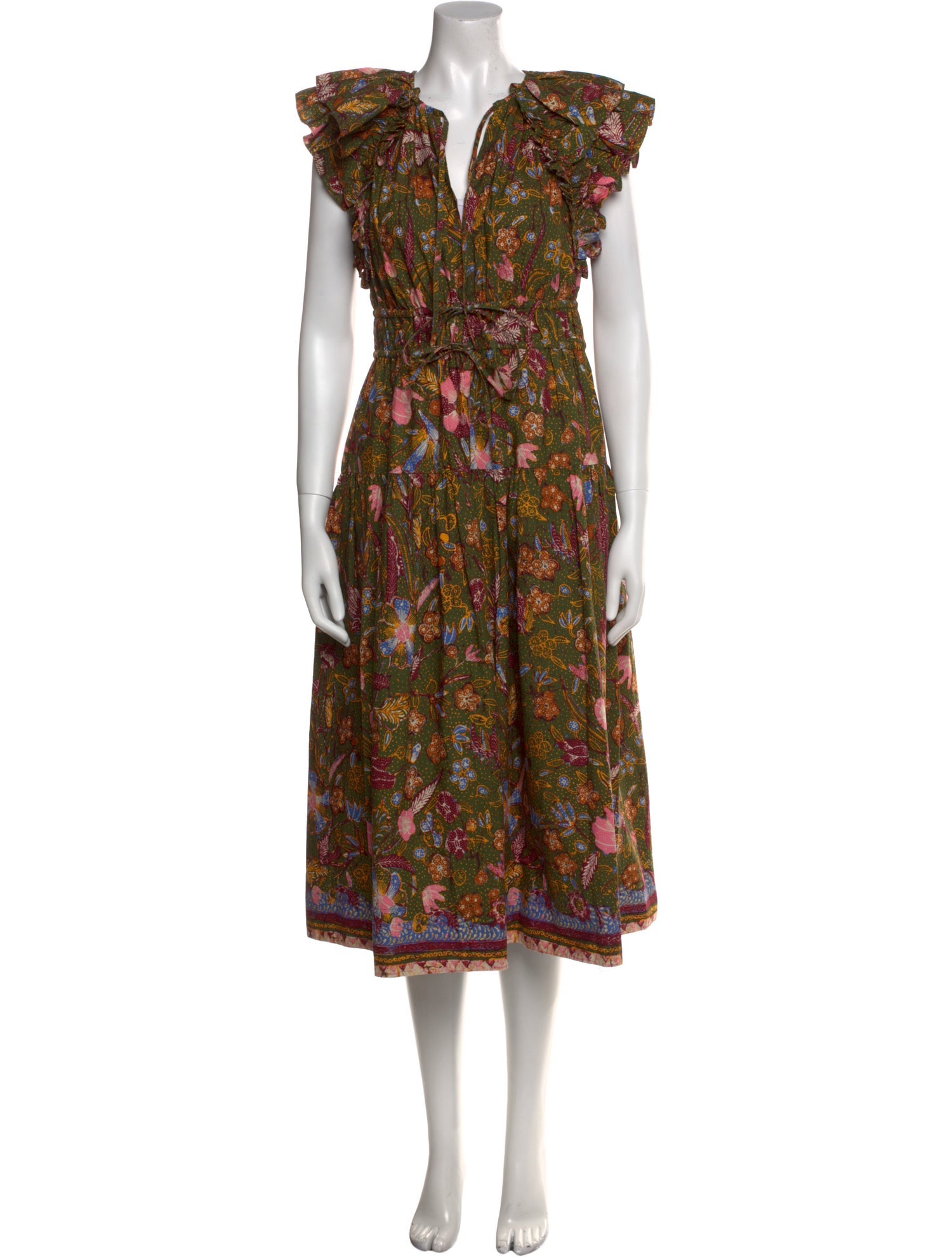 Ulla Johnson Floral Print Midi Length Dress