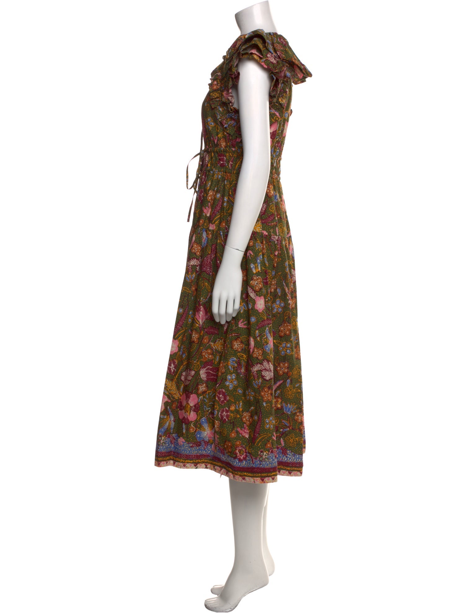 Ulla Johnson Floral Print Midi Length Dress