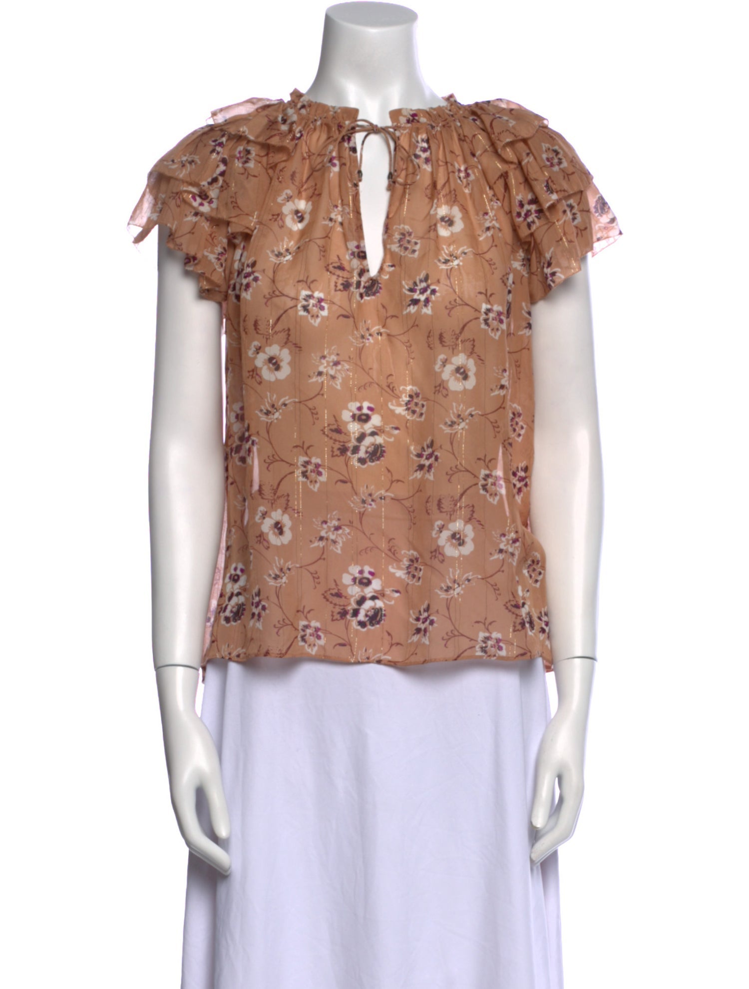 Ulla Johnson Silk Floral Print Blouse