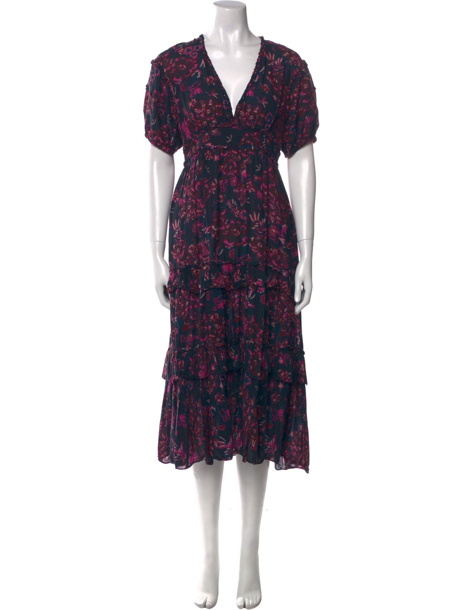 Ulla Johnson Floral Print Midi Length Dress